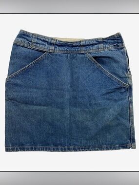 Guess Blue Denim Mini Skirt with Diagonal Pockets